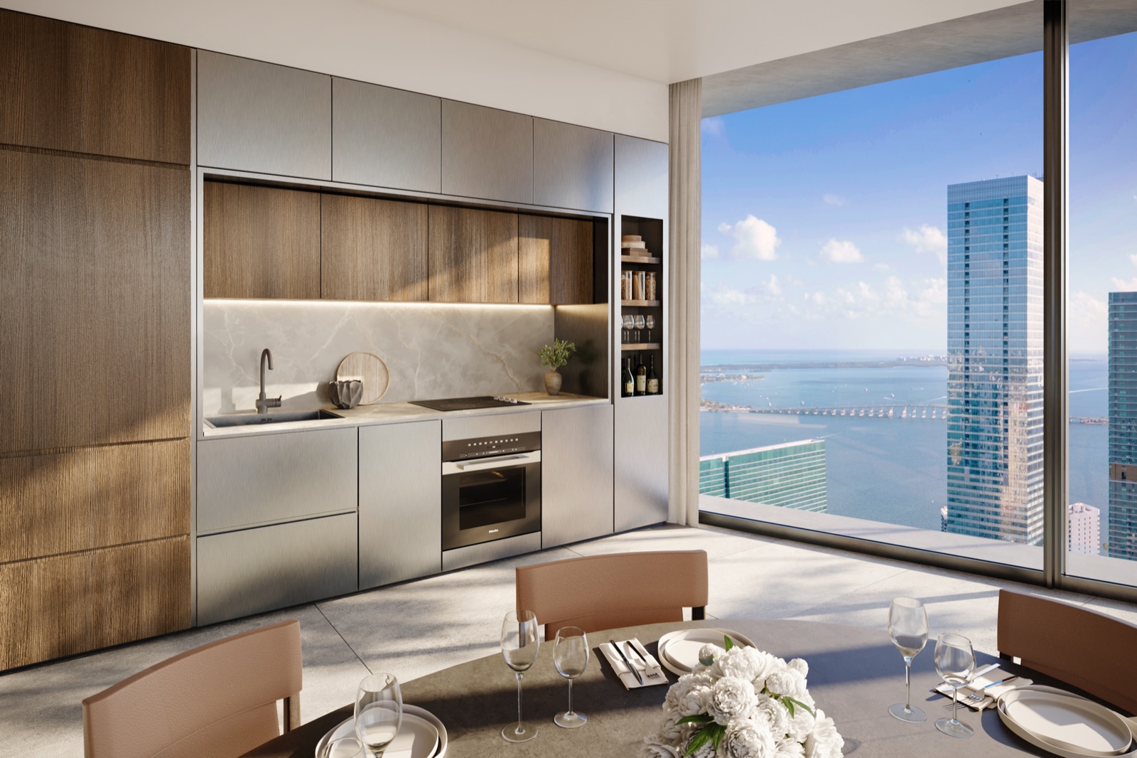 Casa Tua & m2atelier kitchen at ORA — Miele suite, Italian craftsmanship.