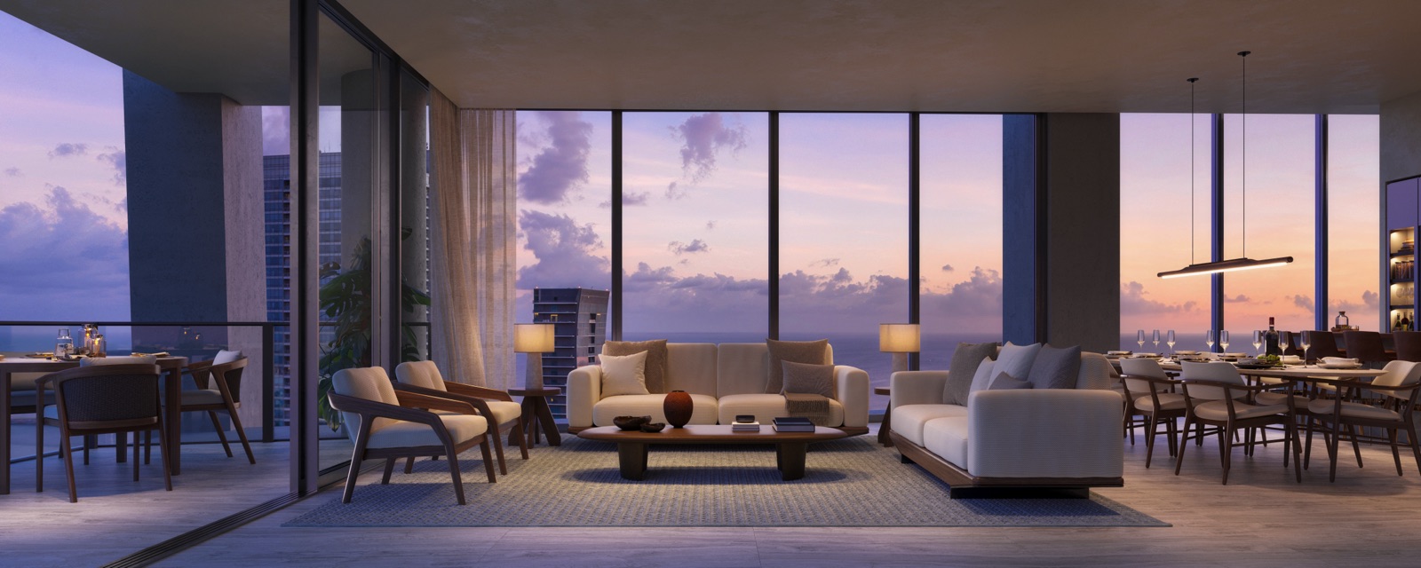 Living & dining at ORA by Casa Tua — a turnkey, soulful interior.